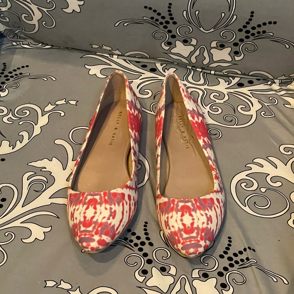 White, pink, purple flats